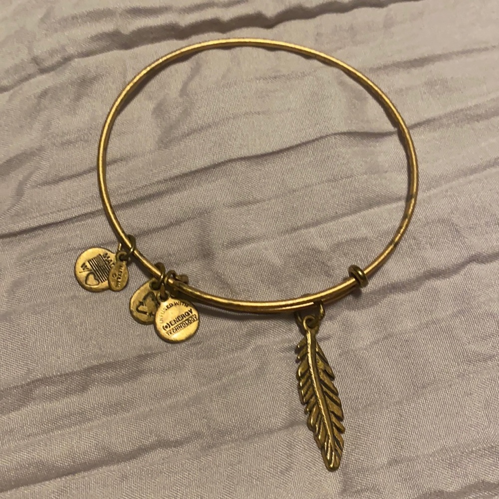 Alex & Ani feather charm bracelet